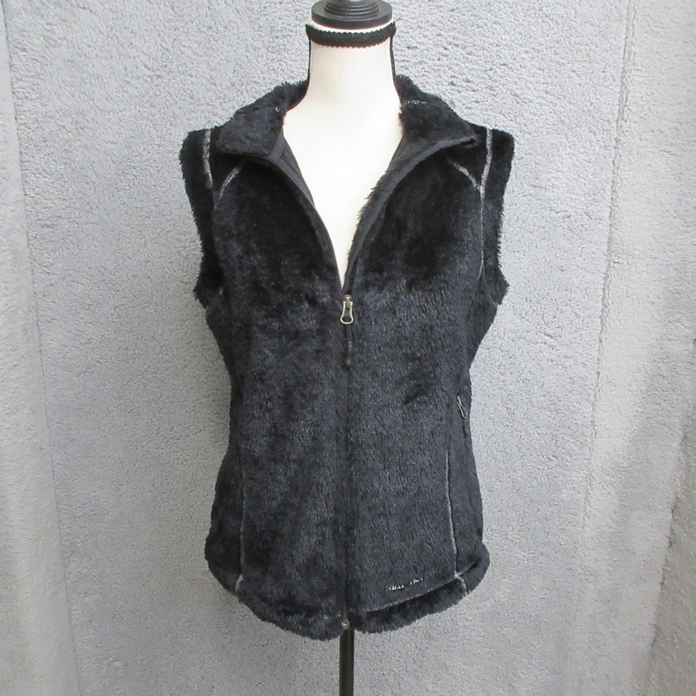 Marmot Fleece Vest Women M Black Granola Girl Gorpcore Outdoor Hiking Layering